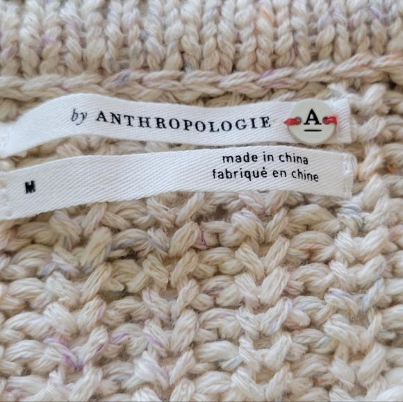 Anthropologie cable sweater women's size Medium cream nwt - Picture 8 of 14